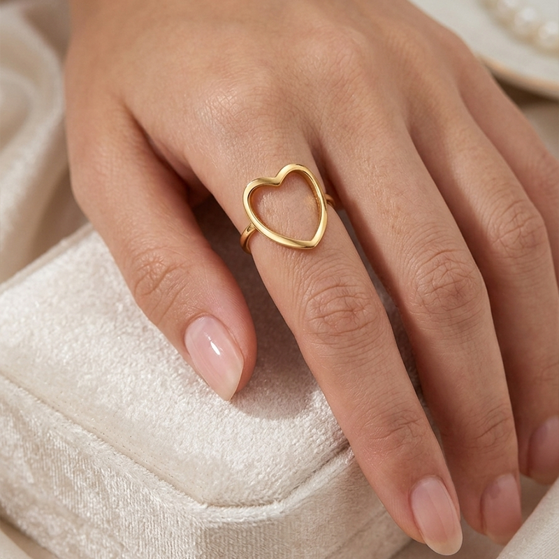 Minimalist Open Heart Ring